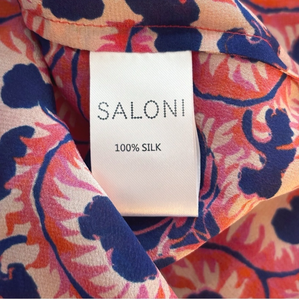 Saloni Vicki Harvest Coral Floral Midi Dress Sz 4 NEW NWT - Picture 8 of 9